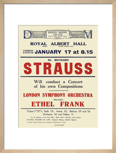 Handbill from Dr. Richard Strauss Concert, 17 January 1922 - Royal Albert Hall