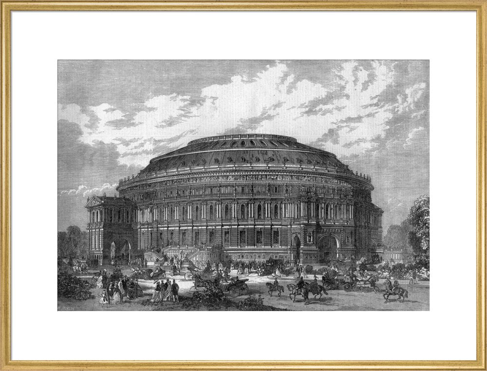 Construction illustration of the Royal Albert Hall in black and white. - Royal Albert Hall