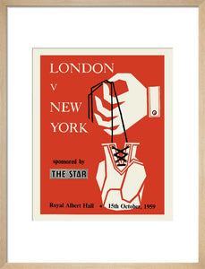 Programme for London v New York - London Amateur Boxing Association, 15 October 1959 - Royal Albert Hall