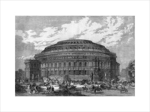 Construction illustration of the Royal Albert Hall in black and white. - Royal Albert Hall