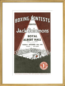 Programme for Boxing Contests, 25 September 1945 - Royal Albert Hall