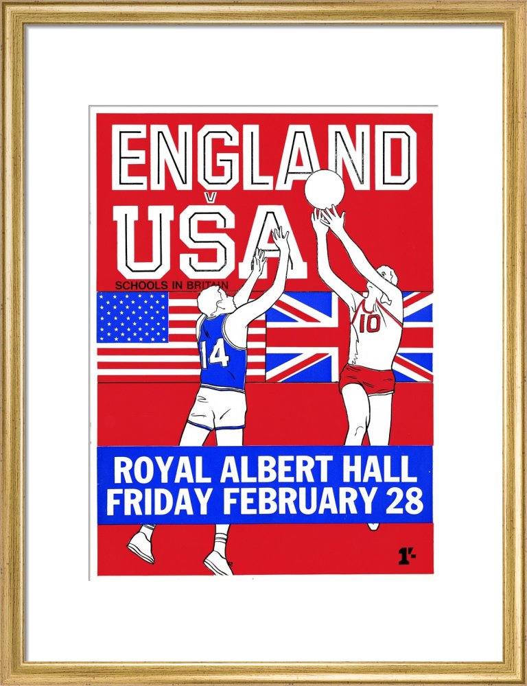 Programme for English Schools Basketball Tournament - England v. USA, 28 February 1969 - Royal Albert Hall