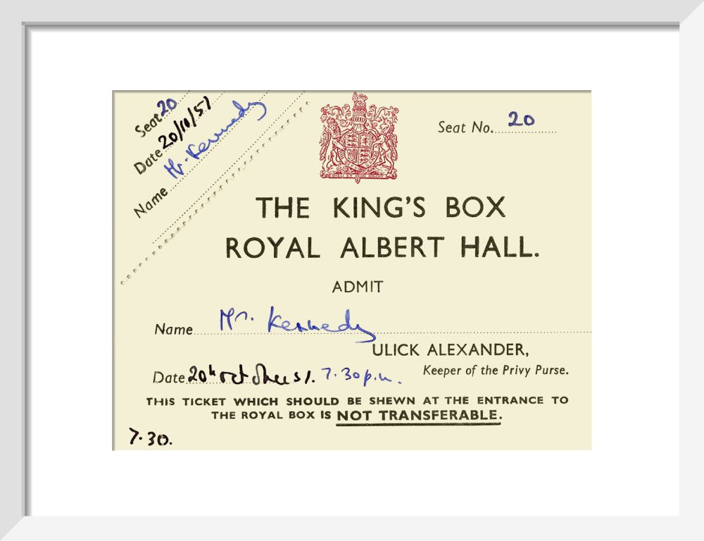 Ticket from a concert featuring Pouishnoff, George Weldon and the London Philharmonic Orchestra, 20 October 1957 - Royal Albert Hall