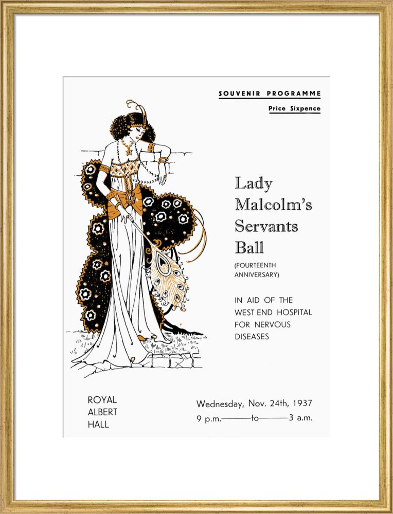 Programme for Lady Malcolm's Servants' Ball (Fourteenth Anniversary), in aid of The West End Hospital for Nervous Diseases, 24 November 1937 - Royal Albert Hall