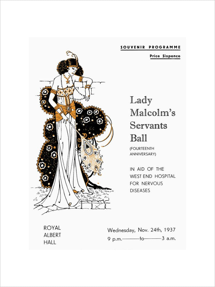 Programme for Lady Malcolm's Servants' Ball (Fourteenth Anniversary), in aid of The West End Hospital for Nervous Diseases, 24 November 1937 - Royal Albert Hall