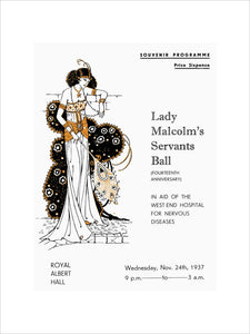 Programme for Lady Malcolm's Servants' Ball (Fourteenth Anniversary), in aid of The West End Hospital for Nervous Diseases, 24 November 1937 - Royal Albert Hall