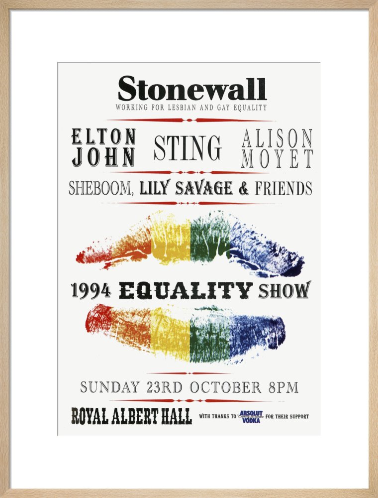 Handbill from Stonewall - 1994 Equality Show, 23 October 1994 - Royal Albert Hall