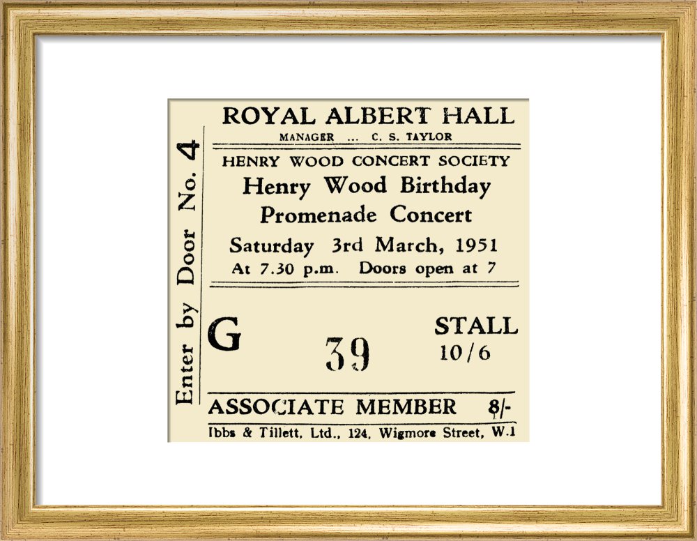 Henry Wood Concert Society - Henry Wood Birthday Promenade Concert, 3 March 1951 - Royal Albert Hall