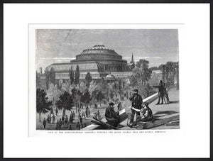 Exterior of the Royal Albert Hall from the Royal Horticultural Society gardens 1870s - Royal Albert Hall