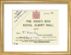 Ticket from a concert featuring Pouishnoff, George Weldon and the London Philharmonic Orchestra, 20 October 1957 - Royal Albert Hall
