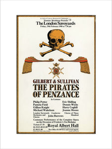 Handbill from The London Savoyards - Gilbert & Sullivan's 'The Pirates of Penzance', 29 February 1980 - Royal Albert Hall