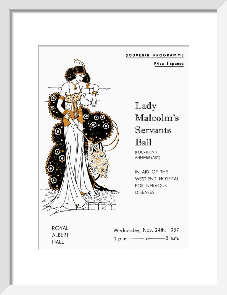 Programme for Lady Malcolm's Servants' Ball (Fourteenth Anniversary), in aid of The West End Hospital for Nervous Diseases, 24 November 1937 - Royal Albert Hall