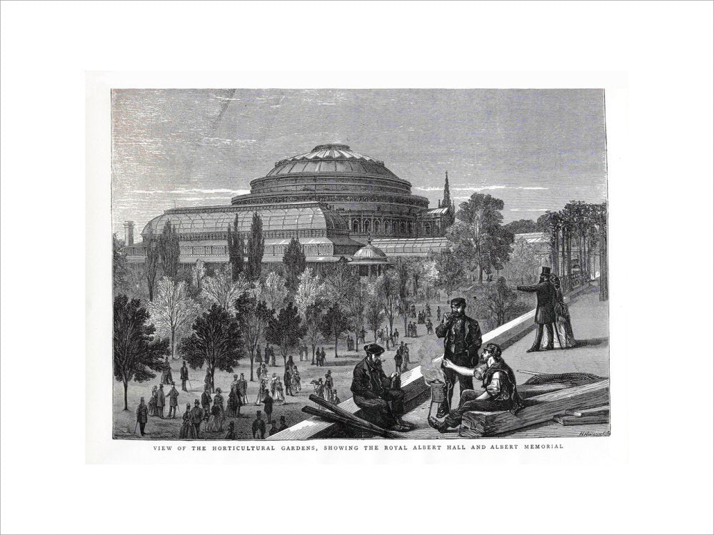 Exterior of the Royal Albert Hall from the Royal Horticultural Society gardens 1870s - Royal Albert Hall