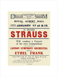 Handbill from Dr. Richard Strauss Concert, 17 January 1922 - Royal Albert Hall