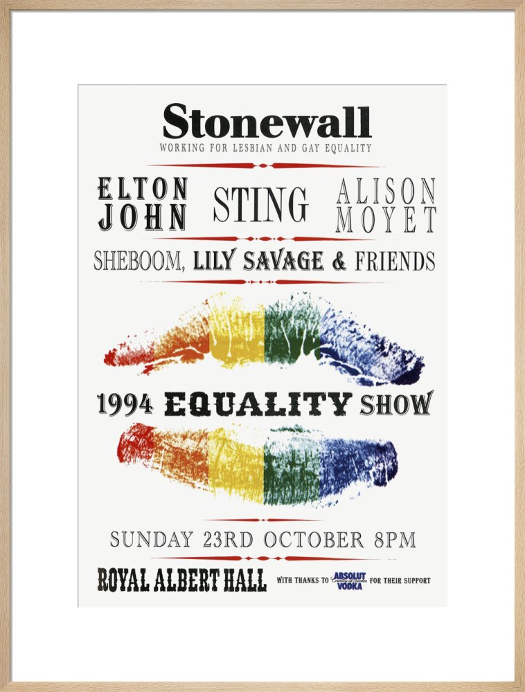 Handbill from Stonewall - 1994 Equality Show, 23 October 1994 - Royal Albert Hall