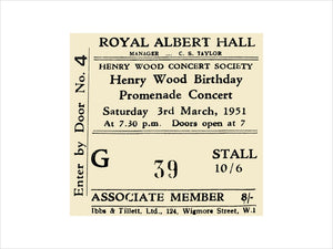 Henry Wood Concert Society - Henry Wood Birthday Promenade Concert, 3 March 1951 - Royal Albert Hall