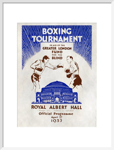 Programme for Boxing Tournament, in aid of the Greater London Fund for the Blind, 27 April 1932 - Royal Albert Hall