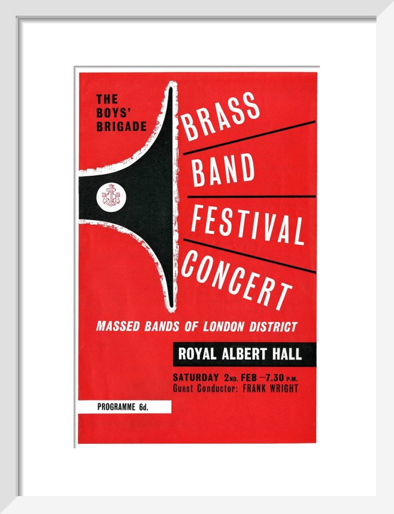 Programme for Boys' Brigade Brass Band Festival Concert, 2 February 1963 - Royal Albert Hall