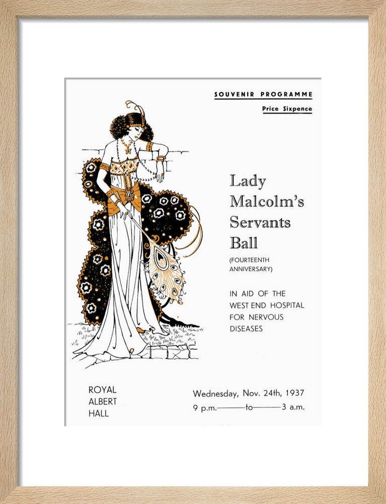 Programme for Lady Malcolm's Servants' Ball (Fourteenth Anniversary), in aid of The West End Hospital for Nervous Diseases, 24 November 1937 - Royal Albert Hall