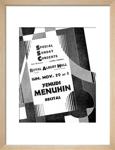 Programme for Special Sunday Concerts (1931-1932 Season) - Yehudi Menuhin, 29 November 1931 - Royal Albert Hall