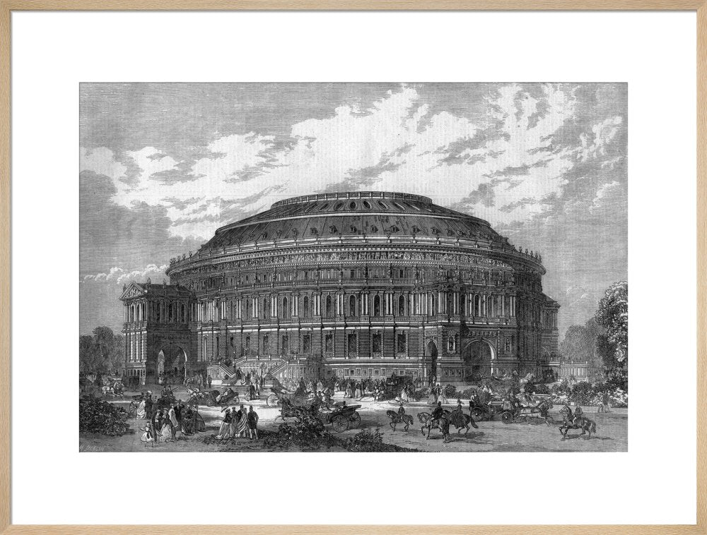 Construction illustration of the Royal Albert Hall in black and white. - Royal Albert Hall