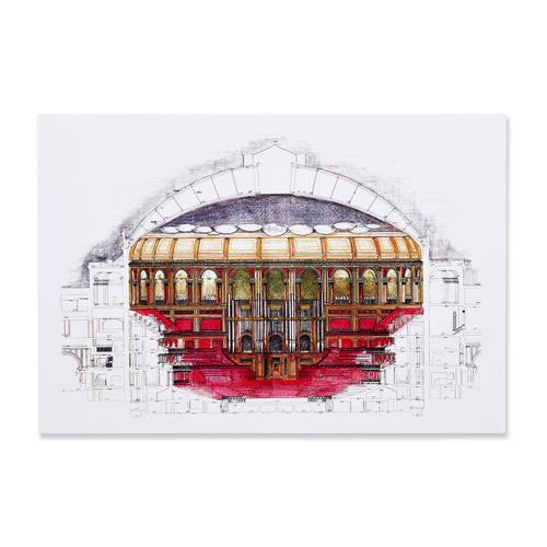 Cross Section Postcard - Royal Albert Hall