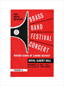 Programme for Boys' Brigade Brass Band Festival Concert, 2 February 1963 - Royal Albert Hall