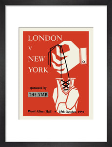 Programme for London v New York - London Amateur Boxing Association, 15 October 1959 - Royal Albert Hall