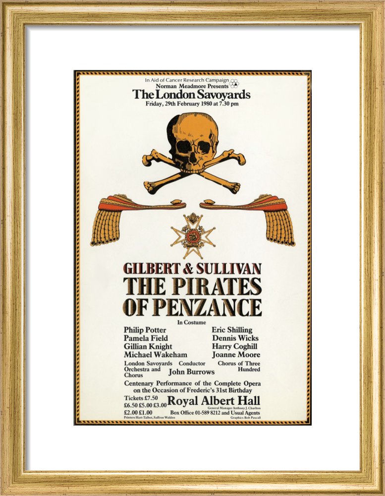 Handbill from The London Savoyards - Gilbert & Sullivan's 'The Pirates of Penzance', 29 February 1980 - Royal Albert Hall