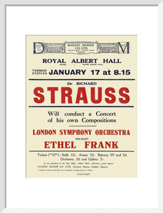 Handbill from Dr. Richard Strauss Concert, 17 January 1922 - Royal Albert Hall
