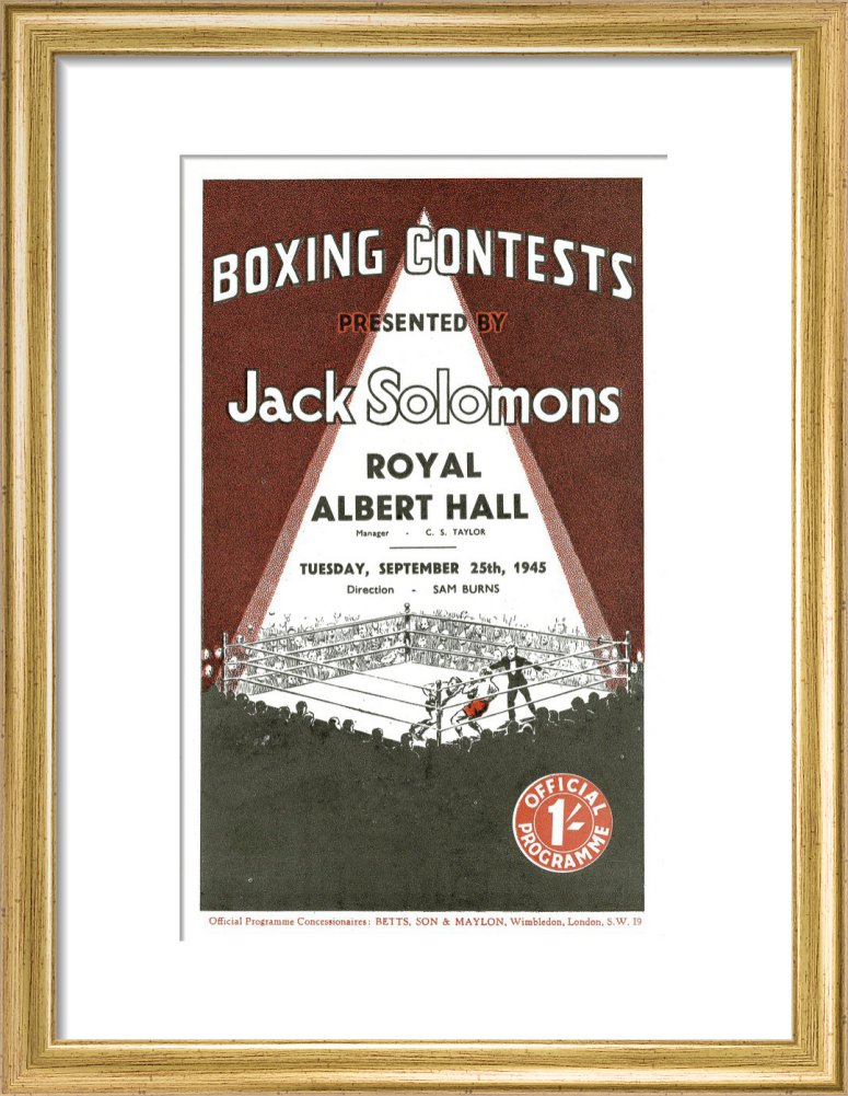 Programme for Boxing Contests, 25 September 1945 - Royal Albert Hall