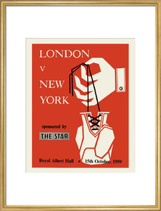 Programme for London v New York - London Amateur Boxing Association, 15 October 1959 - Royal Albert Hall