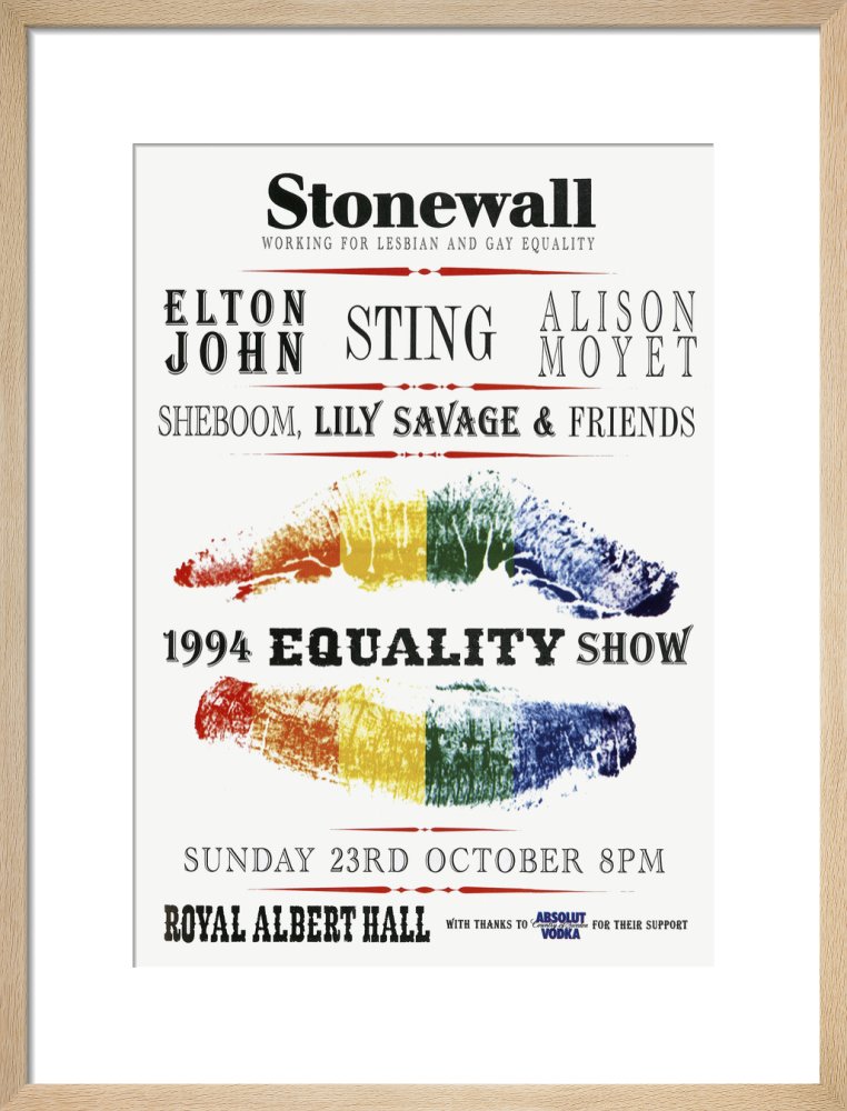 Handbill from Stonewall - 1994 Equality Show, 23 October 1994 - Royal Albert Hall