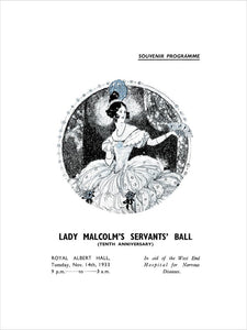 Programme for Lady Malcolm's Servants' Ball (Tenth Anniversary), 14 November 1933 - Royal Albert Hall