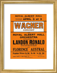 Handbill for Special Sunday Concerts (1920-1921 Season) - Wagner Concert, 3 April 1921 - Royal Albert Hall