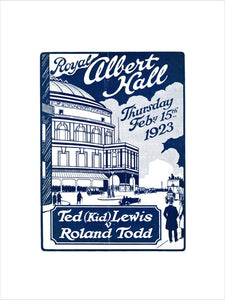 Programme for Boxing Contest - Ted 'Kid' Lewis v Roland Todd, 15 February 1923 - Royal Albert Hall