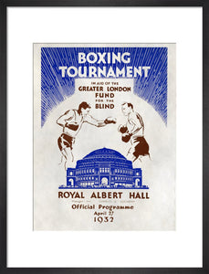 Programme for Boxing Tournament, in aid of the Greater London Fund for the Blind, 27 April 1932 - Royal Albert Hall