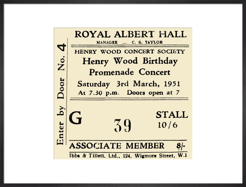 Henry Wood Concert Society - Henry Wood Birthday Promenade Concert, 3 March 1951 - Royal Albert Hall