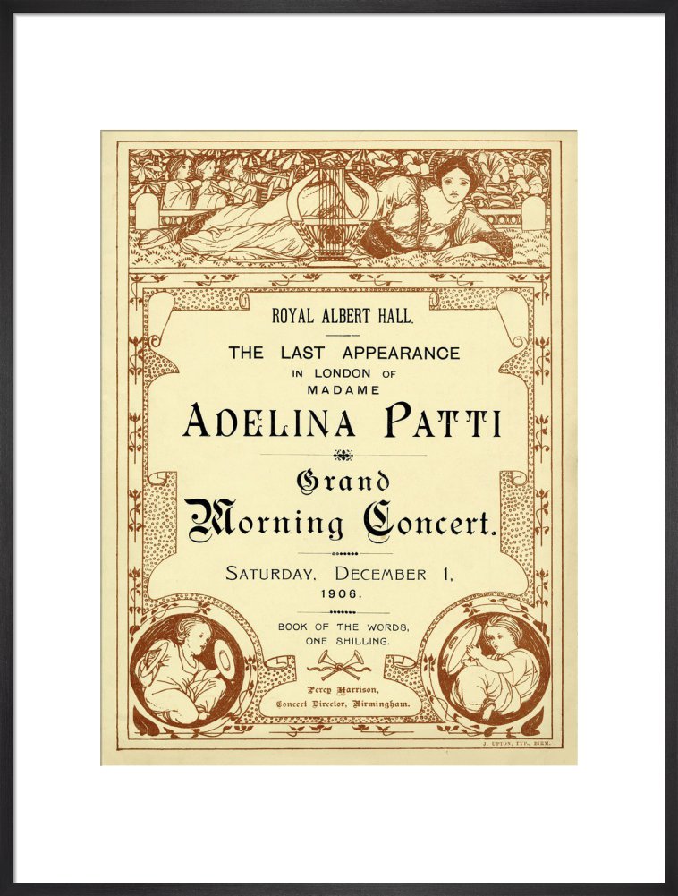 Programme from The Last Appearance in London of Adelina Patti - Grand Morning Concert, 1 December 1906 - Royal Albert Hall