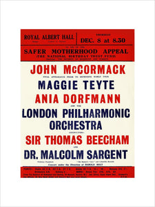 Handbill for a Grand Concert, in aid of the Safer Motherhood Appeal (The National Birthday Trust Fund), 8 December 1932 - Royal Albert Hall