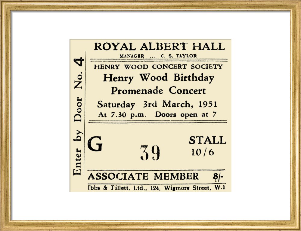 Henry Wood Concert Society - Henry Wood Birthday Promenade Concert, 3 March 1951 - Royal Albert Hall