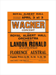 Handbill for Special Sunday Concerts (1920-1921 Season) - Wagner Concert, 3 April 1921 - Royal Albert Hall