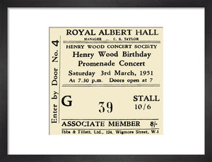 Henry Wood Concert Society - Henry Wood Birthday Promenade Concert, 3 March 1951 - Royal Albert Hall