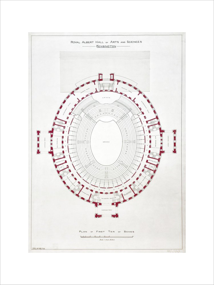 Building drawing of the Royal Albert Hall - Royal Albert Hall