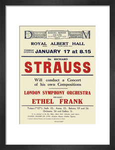 Handbill from Dr. Richard Strauss Concert, 17 January 1922 - Royal Albert Hall