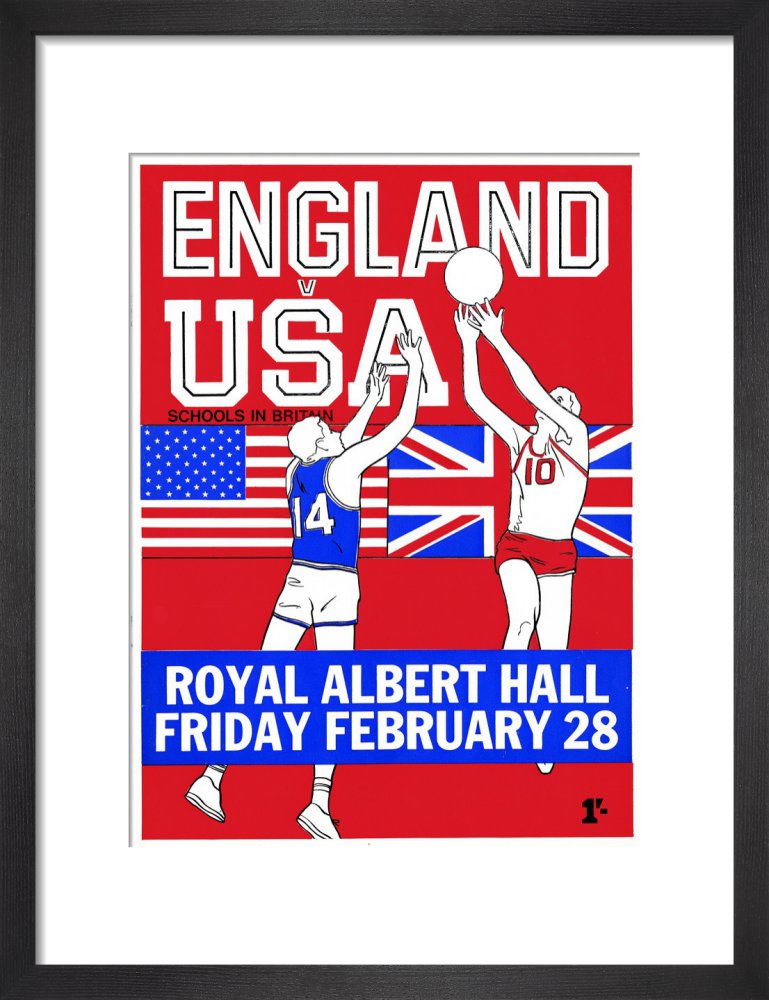 Programme for English Schools Basketball Tournament - England v. USA, 28 February 1969 - Royal Albert Hall