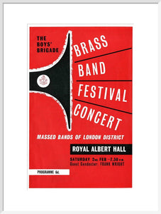 Programme for Boys' Brigade Brass Band Festival Concert, 2 February 1963 - Royal Albert Hall