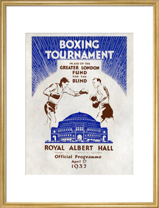 Programme for Boxing Tournament, in aid of the Greater London Fund for the Blind, 27 April 1932 - Royal Albert Hall