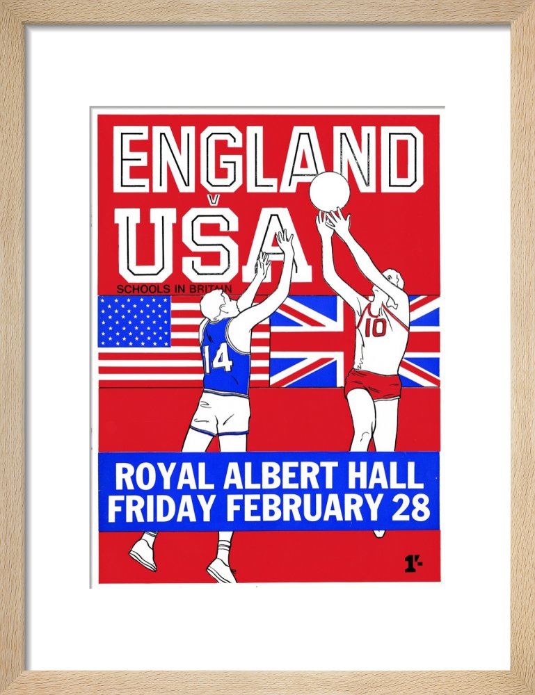 Programme for English Schools Basketball Tournament - England v. USA, 28 February 1969 - Royal Albert Hall