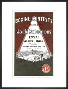 Programme for Boxing Contests, 25 September 1945 - Royal Albert Hall